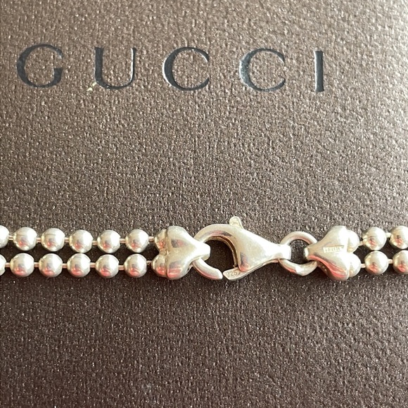 // GUCCI //  Plate Necklace 925 Silver - Picture 3 of 5